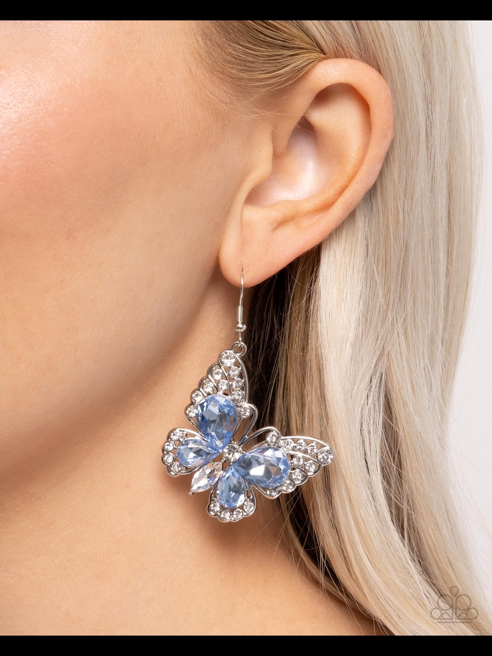 PAPARAZZI BLUE BUTTERFLY EARRINGS